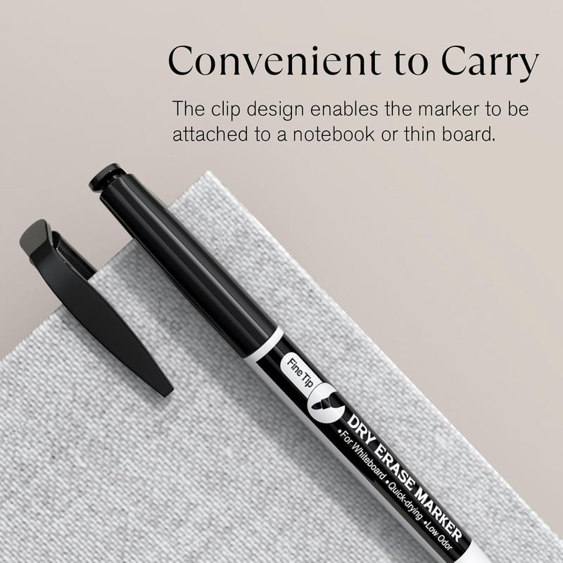 MaxGear Dry Erase Markers Black Fine Point, 72 Count Fine Tip Whiteboard Markers Bulk Low Odor Erasable for White Board, School Supplies for Classroom, Home, Office, 72 Count, Black - Image 5